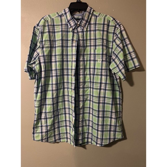 Chaps Easy Care Men's Extra Large Button‎ Up Short Sleeve Shirt Plaid (Lot of 2) - Picture 1 of 10